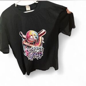 Kids Respect The Drip Black Graphic T-Shirt